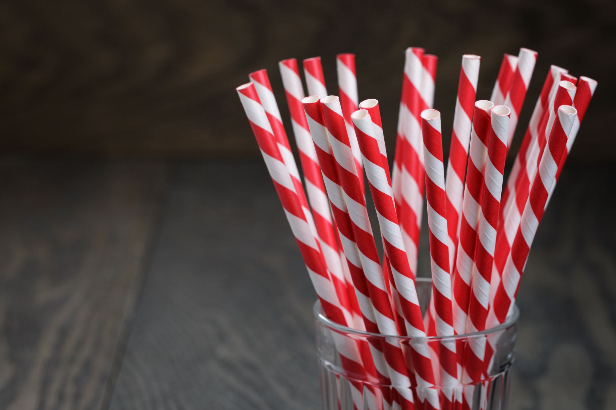 Red Striped Paper Straws