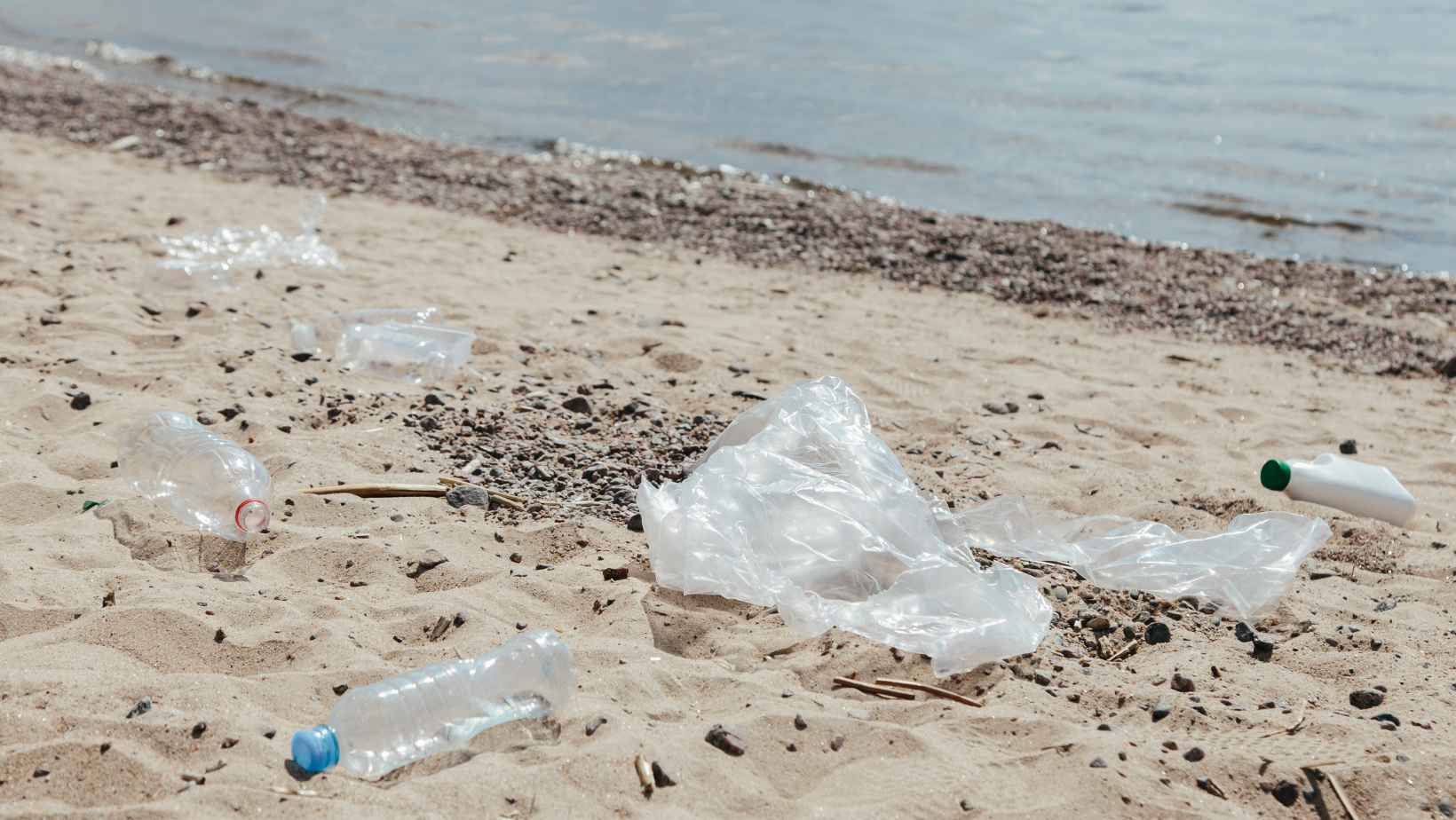 Plastic products being deposited on the beach and ending up in the ocean.